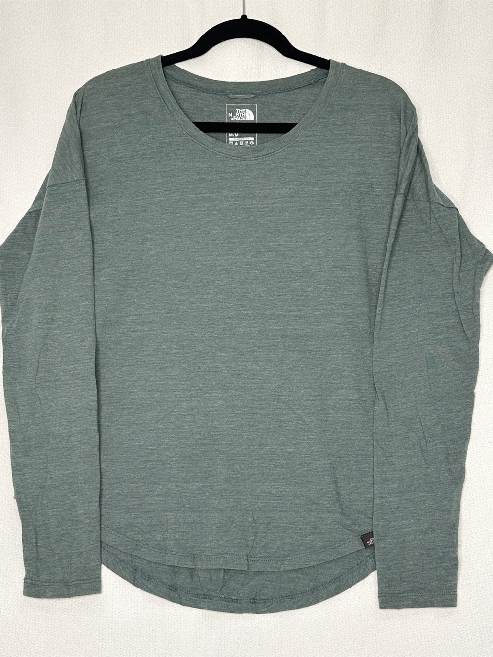 The North Face Women’s Long Sleeve Crewneck Tee in Slate Green